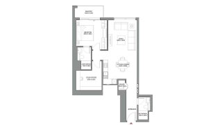 Планировка квартиры 1.5 спальня в ЖК 340 RIVERSIDE CRESCENT № 11009